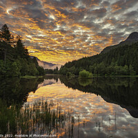 Buy canvas prints of Sunrise, Glencoe Lochan, Glencoe, Highlands Scotland. by Scotland's Scenery