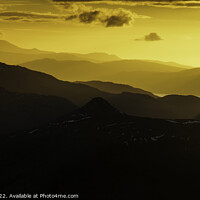 Buy canvas prints of Sunset in Glencoe over the meall mor mountain. by Scotland's Scenery