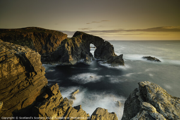 Sunset golden hour view, Isle of Lewis sea Arch, Outer hebrides Picture Board by Scotland's Scenery