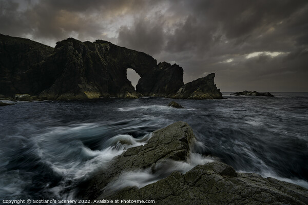 A moody Stac A' Phris sea arch, Outer Hebrides. Picture Board by Scotland's Scenery