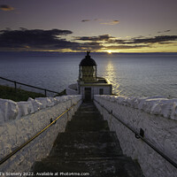 Buy canvas prints of St Abbs head lighthouse at golden hour by Scotland's Scenery