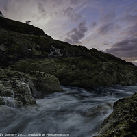 Buy canvas prints of St Abbs lighthouse and coastline by Scotland's Scenery