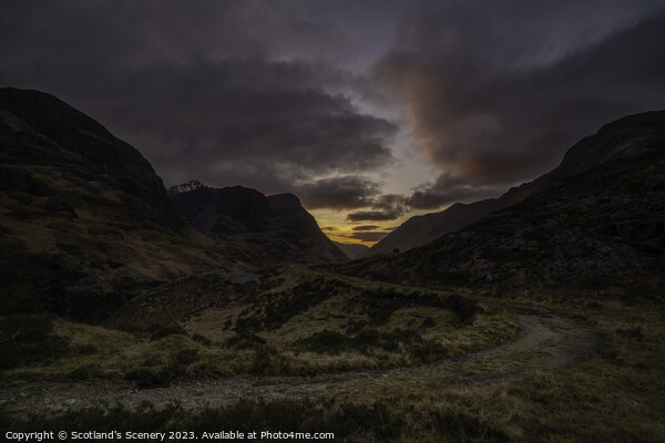 Glencoe sunset Picture Board by Scotland's Scenery