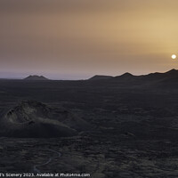 Buy canvas prints of Sunset Volcano Lanzarote landscape by Scotland's Scenery
