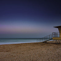 Buy canvas prints of beach hut sunset, Corralejo, Fuerteventura, spain. by Scotland's Scenery