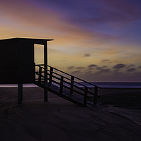 Buy canvas prints of beach hut sunset  by Scotland's Scenery