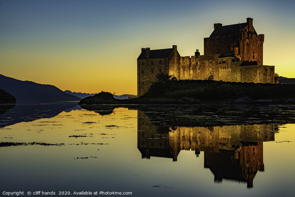 Sunset at Eilean Donan Castle, Highlands, Scotland Picture Board by Scotland's Scenery