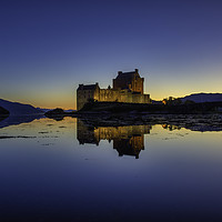 Buy canvas prints of Sunset at Eilean Donan Castle, Highlands, Scotland by Scotland's Scenery