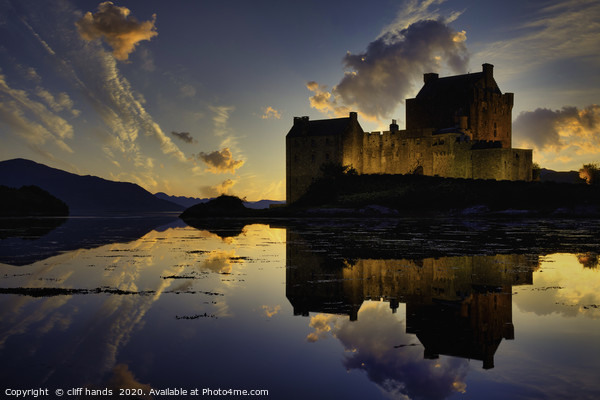 Eilean Donan Castle at sunset, Highlands, Scotland Picture Board by Scotland's Scenery