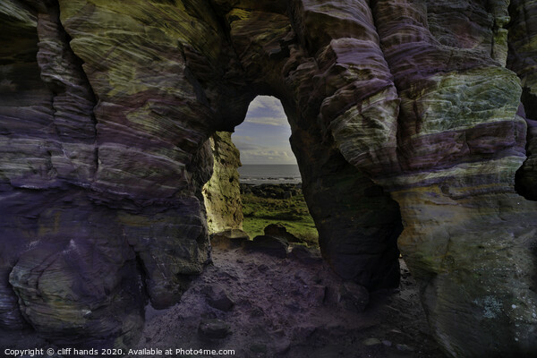 colourful sandstone crail caves, fife, scotland. Picture Board by Scotland's Scenery