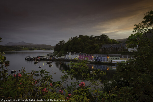 portree view, isle of skye at sunset. Picture Board by Scotland's Scenery