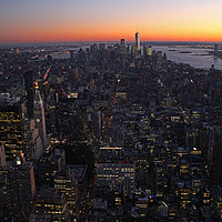 Buy canvas prints of NEW YORK CITY SUNSET by SIMON STAPLEY