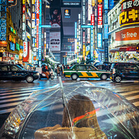 Buy canvas prints of Illuminated Tokyo Nightscape by Dean Packer