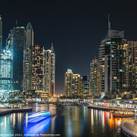 Buy canvas prints of Dubai Marina Nightscape by Dean Packer