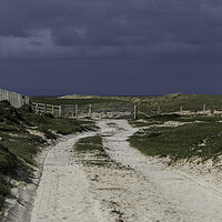 Buy canvas prints of Sandy Track with Story Skies by Christopher Stores