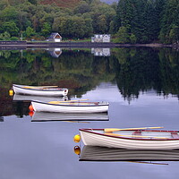 Buy canvas prints of Three rowing boats on Loch Katrine by Christopher Stores