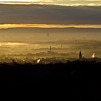 Buy canvas prints of Sun Rise Over Bolton, with Manchester in the backg by Christopher Stores