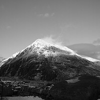 Buy canvas prints of Black and White mountain in Snowdonia by Christopher Stores