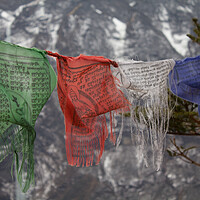 Buy canvas prints of Buddhist Prayer Flags in the mountains of Nepal. by Christopher Stores