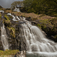 Buy canvas prints of Majestic Watkin Path Waterfall by Clive Ingram