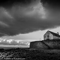 Buy canvas prints of Moody Storm over St Cwyfans by Clive Ingram
