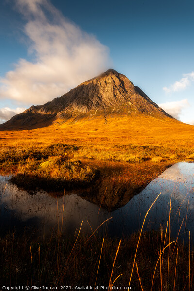 Buachaille reflection Picture Board by Clive Ingram