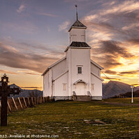 Buy canvas prints of Gimsoy church at dawn by Clive Ingram