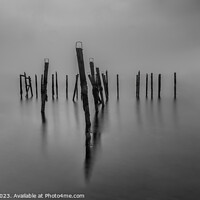 Buy canvas prints of Echoes of Salen Pier: Monochrome Marvel by Clive Ingram