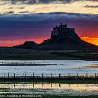 Buy canvas prints of Dawn over Lindisfarne Castle by Clive Ingram