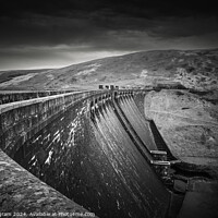 Buy canvas prints of Black and white of Elan Valley dam by Clive Ingram