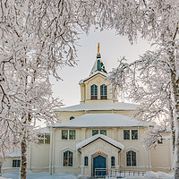 Buy canvas prints of Swedish church in winter by Clive Ingram