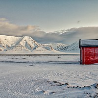 Buy canvas prints of The red hut by Clive Ingram