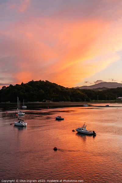 Majestic Welsh Sunset Picture Board by Clive Ingram