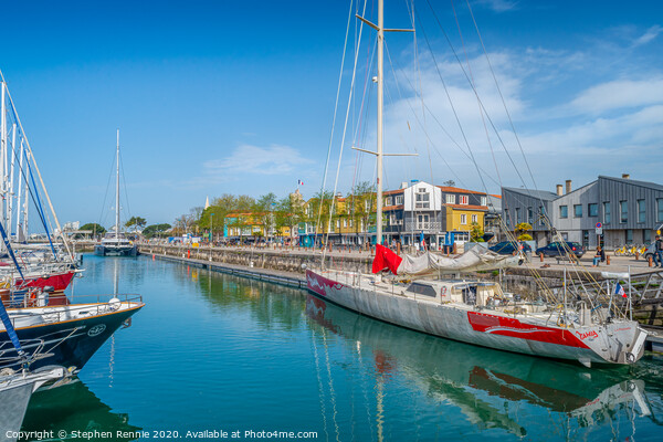 Yacht moored at quay in La Rochelle, France Picture Board by Stephen Rennie