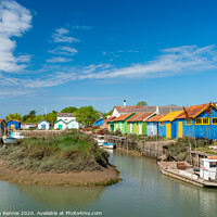 Buy canvas prints of Wooden oyster farming huts France by Stephen Rennie