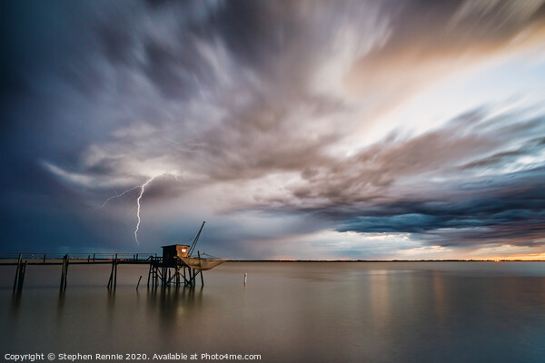 Storm over Gironde Estuary Picture Board by Stephen Rennie