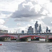 Buy canvas prints of London Vauxhall Bridge, City and St Paul's Cathedral by Juha Agren