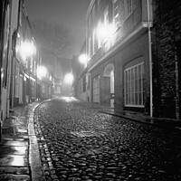 Buy canvas prints of Foggy Night at Elm Hill in Norwich by Juha Agren