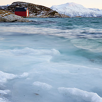 Buy canvas prints of Winter Sea Norway - Slushy Sea by Amanda Hart