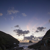 Buy canvas prints of Trebarwith Strand sunset, Cornwall by Amanda Hart