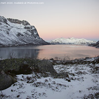 Buy canvas prints of Winter sun over a fjord in Norway by Amanda Hart