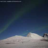 Buy canvas prints of Shooting star amongst the Northern Lights in Norway by Amanda Hart