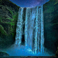 Buy canvas prints of Skógafoss waterfall Iceland by simon cowan