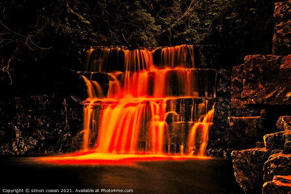 Waterfall of fire Picture Board by simon cowan