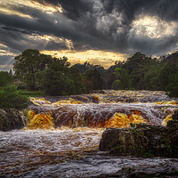 Buy canvas prints of Low force waterfall during a storm by simon cowan
