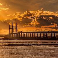 Buy canvas prints of Severn Sunset by David Whitehead