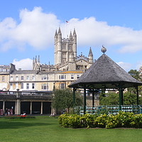 Buy canvas prints of The Abbey from the Parade Gardens, Bath  by Lewis Platten