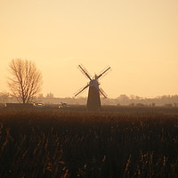 Buy canvas prints of The Solitary Mill at Sunset  by Lewis Platten