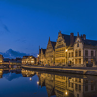 Buy canvas prints of Ghent,  Panoramic view on the Façades of the Grasl by hector Christiaen