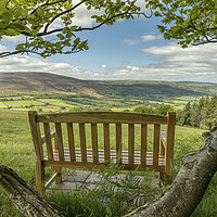 Buy canvas prints of Panoramic view from Tom's Bench, Exmoor by Shaun Davey